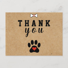 Rustic Dog Paw Custom Dank je Briefkaart