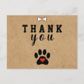 Rustic Dog Paw Custom Dank je Briefkaart (Voorkant)