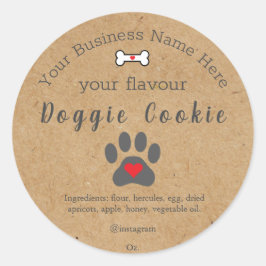 Rustic Dog Paw Custom doggie cookie Ronde Sticker