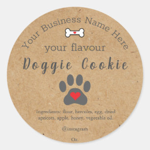 Rustic Dog Paw Custom doggie cookie Ronde Sticker