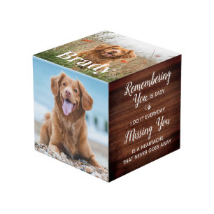Rustic Dog Pet Memorial Herdenking Aangepast 4 Fot Kubus