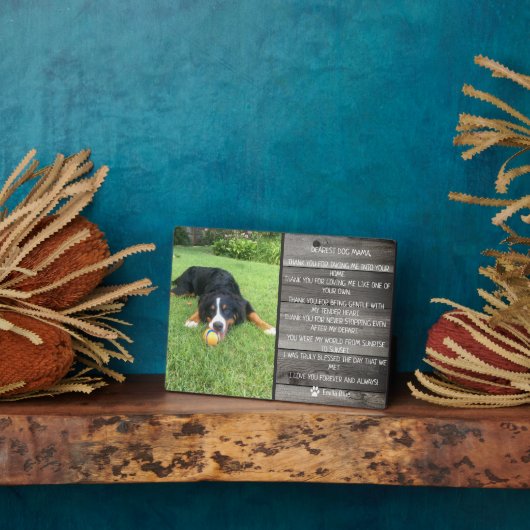 Rustic Dog Pet Memorial Keepslag Quote Fotoplaat (Zijkant)
