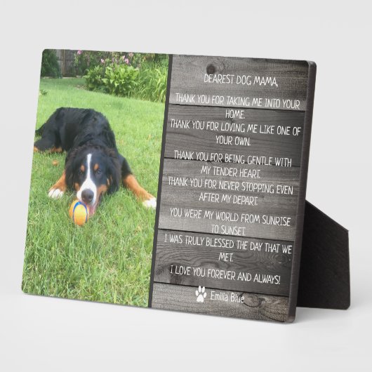 Rustic Dog Pet Memorial Keepslag Quote Fotoplaat (Zijkant)
