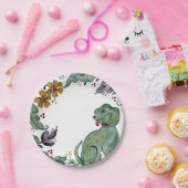 Rustic Dog Puppy Blauwgroen kleurig vuurvaste spri Papieren Bordje (Feest)