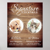 Rustic Dog Signature Dranken Aangepaste Huwelijk v Poster (Voorkant)