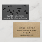 Rustic Dog Sitter Pet Services Grooming Pw Path Visitekaartje (Voorkant / Achterkant)