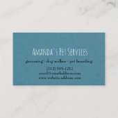 Rustic Dog Sitter Pet Services Grooming Pw Path Visitekaartje (Achterkant)