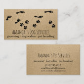 Rustic Dog Sitter Pet Services Grooming Pw Path Visitekaartje (Voorkant / Achterkant)