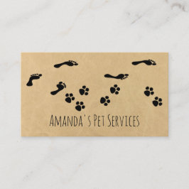Rustic Dog Sitter Pet Services Grooming Pw Path Visitekaartje