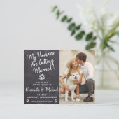 Rustic Dog Wedding Dog Save the Date Aankondigingskaart (Staand voorkant)