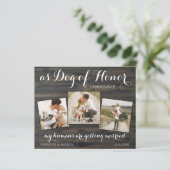 Rustic Dog Wedding Save the Date Budget QR Code (Staand voorkant)