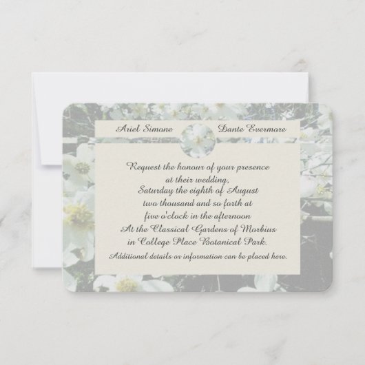 Rustic Dogwood Blossom Wedding Pastel Color Suite Kaart (Voorkant)