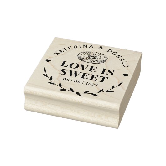 Rustic Donut Love is Sweet Self-Inking Stamp Rubberstempel (Stempel)