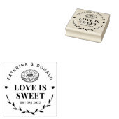 Rustic Donut Love is Sweet Self-Inking Stamp Rubberstempel (Gestempeld)
