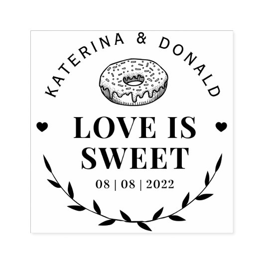 Rustic Donut Love is Sweet Self-Inking Stamp Rubberstempel (Afrduk)