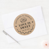 Rustic Donut Love is Sweet Wedding Kraft Ronde Sticker (Envelop)