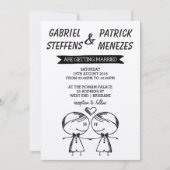 Rustic Doodle Gay Wedding Uitnodiging (Voorkant)