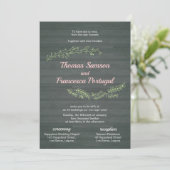 Rustic Doodle Wedding Invitation Kaart (Staand voorkant)
