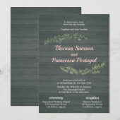 Rustic Doodle Wedding Invitation Kaart (Voorkant / Achterkant)