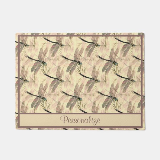Rustic Dragonfly Art Design Pattern Deurmat (Voorkant)