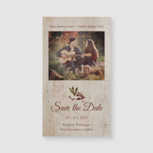 Rustic Dragonfly on Wood met Engaged Couple Photo