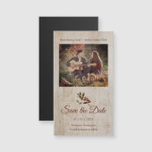 Rustic Dragonfly on Wood met Engaged Couple Photo (Voorkant / Achterkant)