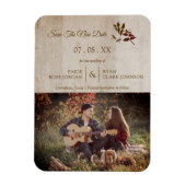 Rustic Dragonfly on Wood met Engaged Couple Photo Magneet (Verticaal)