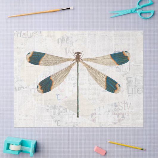 Rustic Dragonfly ontkoppeling van ontkoppeling Tissuepapier (Craft)