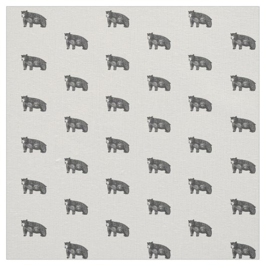 Rustic Drawing Black Beer Stof (Swatch)