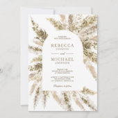 Rustic Dried Boho Pampas Grass Arch Wedding Kaart (Voorkant)
