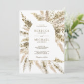 Rustic Dried Boho Pampas Grass Arch Wedding Kaart (Staand voorkant)