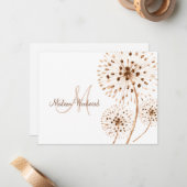 Rustic Dried Flowers Monogram Notitiekaartje (Voorkant / Achterkant in situ)