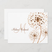 Rustic Dried Flowers Monogram Notitiekaartje (Voorkant / Achterkant)