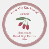 Rustic Dried Goji Berries Label Sticker (Voorkant)