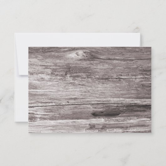 Rustic Driftwood Background Wedding RSVP (Achterkant)