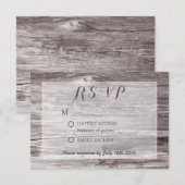 Rustic Driftwood Background Wedding RSVP Kaartje (Voorkant / Achterkant)