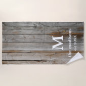 Rustic Driftwood Beach Towel Strandlaken (Voorkant)