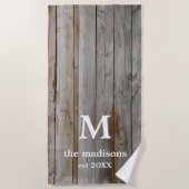 Rustic Driftwood Beach Towel Strandlaken (Voorkant)