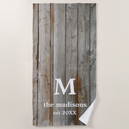 Rustic Driftwood Beach Towel Strandlaken