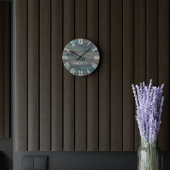 Rustic Driftwood Clock Monogram Gepersonaliseerd Grote Klok