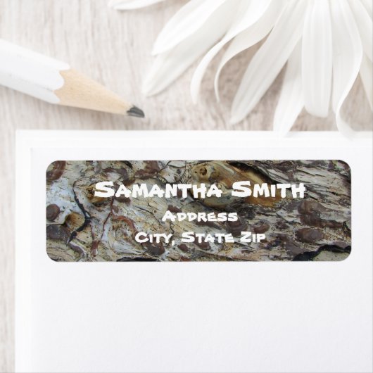 Rustic Driftwood Grain Pattern Photo Woodgrain Etiket (Insitu)