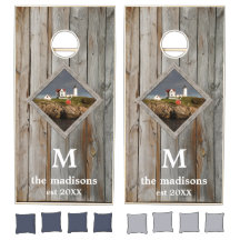 Rustic Driftwood Monogram Aangepaste fotovuurtoren
