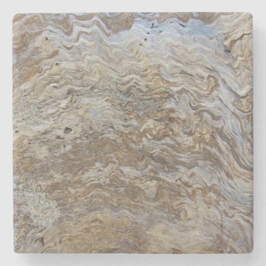 Rustic Driftwood Wooden Pattern Wavy Woodgrain Stenen Onderzetter (Voorkant)