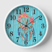 Rustic Drocatcher Round Wall Clock (Voorkant)