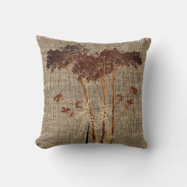 Rustic Dry Sedum Floral Canvas Pillow Kussen