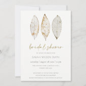 Rustic Dry Vein Gold Leaf Vrijgezellenfeest Invite Bedankkaart (Voorkant)