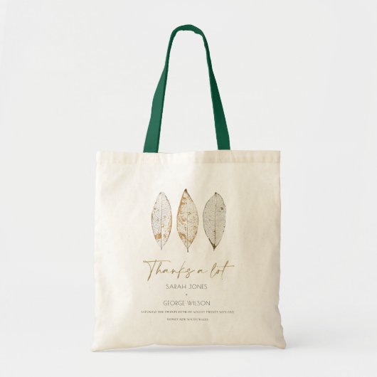 Rustic Dry Vein Gold Rust Leaves Weddenschap Harte Tote Bag (Voorkant)