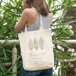 Rustic Dry Vein Gold Rust Leaves Weddenschap Harte Tote Bag