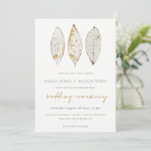 Rustic Dry Vein Gold Rust Leaves Wedding Invite Bedankkaart (Staand voorkant)