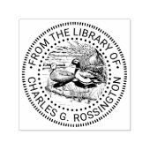 Rustic Ducks at Water Edge Library Boeknaam Zelfinktende Stempel (Design)